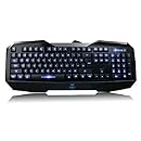 AULA LED Illuminated Ergonomic USB Multimedia Backlight Backlit Gaming Keyboard (Blue)(SI-859)