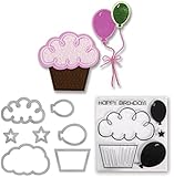 Sizzix Framelits Die Set 7PK with Stamps - Balloons & Cupcakes by Stephanie Barnard