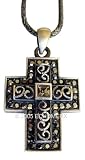 Celtic Style Crystals Cross Pendant Silver