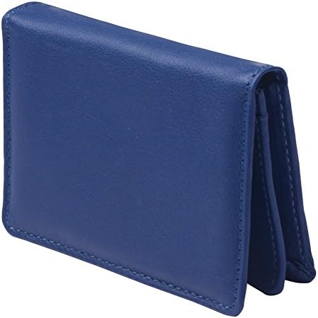 Super Soft Genuine Leather Card Case Wallet Card Slots and ID Case Front Pocket Credit Card Holder (Navy Blue)