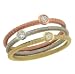 3 Tri Colored Rings with Round Bezel Diamonds .16cttw