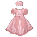 Baby Fancy Easter Dress - Pink with Sheer Accents (12M - 3T)
