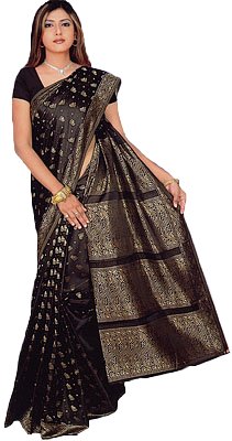 Bollywood Sari Kleid Schwarz CA108