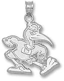 Miami Hurricanes Solid Sterling Silver Fighting Ibis 3/4'' Pendant