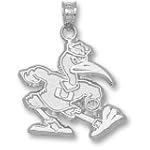 Miami Hurricanes Sterling Silver Fighting Ibis 3/4'' Pendant
