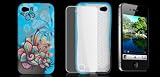 Gino Nonslip Butterfly Plants Soft Plastic Back Case + Screen Guard for iPhone 4G 4