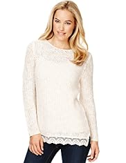 Floral Lace Open Knit Tunic