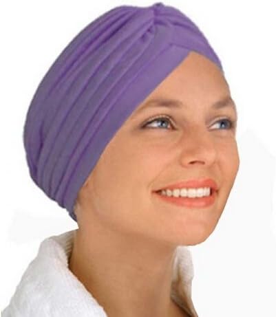 Zacr Classic Turban Classy Polyester Turban Hat Head Cover Sun Cap (Light Purple)