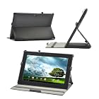 Poetic HardBack Protective Case for Asus Transformer TF300 Black With HandStrap with Built-in Folding Cover - Black (3 Year Manufacturer Warranty From Poetic)(Has Open Slot for Charger Port)(Speaker Hole is Completely Open) (Intergrated HandStrap)