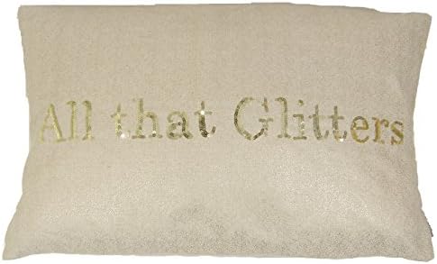 FILLED GLITTERS LUXURIOUS CREAM SPARKLY SEQUINS 100% COTTON CUSHION SHAM PILLOW 30 X 50CM