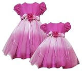 Rare Editions Girls 2T-6X FUCHSIA-PINK OMBRE SHANTUNG TULLE Special Occasion Wedding Flower Girl Party Ballet Dance Dress