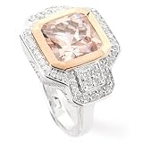 18K White / Rose Gold Morganite & Diamond Ring