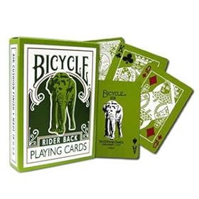  Green Bicycle Elephant Tsunami Playing Cards Rider Back Poker Size Regular Index