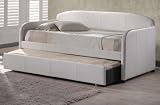 Hillsdale Springfield White Faux Leather Trundle Daybed