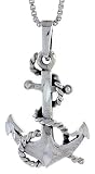 Sterling Silver Anchor Pendant, 7/8 in. (22mm) tall 417egbbpD7L. SL160 Sterling Silver Anchor Pendant, 7/8 in. (22mm) tall