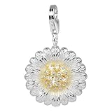 charms SilberDream 925 Sterling Silber Charm Blume Gerbera Anhänger für Ketten Armband Ohrring FC4118