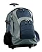 Upscale Denier Poly Backpack with Wheels - Navy/Grey