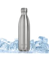 Cayman Fitness 25 oz Premium Insulated Stainless Steel Water Bottle. BPA Free, Will Not Sweat or Leak. Keeps Drinks Hot for 12 Hours and Cold for 24