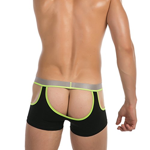 Barsty Men's Sexy Underwear G-string Thong Elastic Smooth Bikini Underwear US S Black