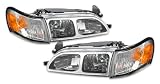 1993-1997 ( 1994 1995 1996 ) / 93-97 ( 94 95 96 ) Toyota Corolla Headlights & Corner Lights Pair (A Set of 4 Pcs) - Chrome - DOT Certified