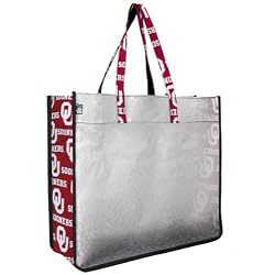 University of Oklahoma Tote Bag OU Logo with Clear Sides and Cotton Fabric - SEE Through Thru Bag for School Events or Beach GIFT IDEA for MEN Women Ladies MOM Mother or Dad Teachers and Travelers