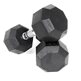 Rubber Encased Octagonal Dumbbells [Set of 2] Size : 20 lbs