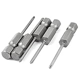 uxcell プラスドライバービット 金属 六角シャンク 磁気 50mm 長さ 5個入り