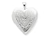 925 Sterling Silver 20mm Heart and Flowers Diamond Heart Locket - Chain included