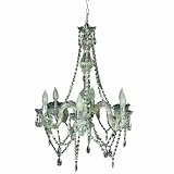 6 Light Clear Crystal Look Chandelier