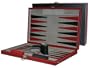 Black Vinyl Backgammon Set with Brass Plate