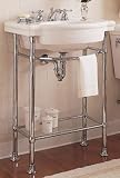American Standard 7812.295.020 White Retrospect Retrospect 27 Fireclay Pedestal Top with 8 Centers and Satin Console Legs 7812.295