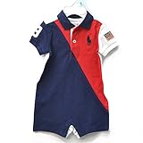 (ポロ ラルフローレン) Polo Ralph Lauren 320605791コットン ショート オール カバーオール ロンパース ベビー ポニー ポロ ギフト プレゼント 出産祝い 6ヵ月 9ヵ月