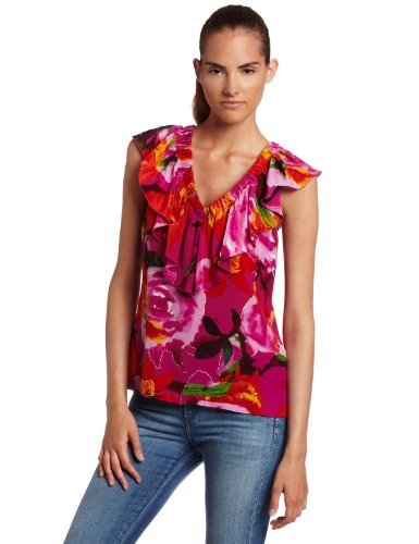 Trina Turk Women's Soca Blouse, Fuschia, Large