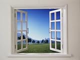Open Window to Bucolic Landscape Photographic Poster Print, 48x36