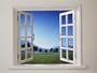 Open Window to Bucolic Landscape Photographic Poster Print, 48x36
