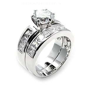 Jewelry - Clear CZ Wedding Ring SZ 7