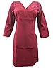 Maroon Indian Kurti Floral Designe Embroidered Tunic Dress Small