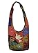 Boho Bohemian Recycled Ripped Razor Cut Patch Peace Om Signs Sling Crossbody Monk Bag Purse Nepal