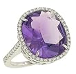 Amethyst (8.40ct) & Pave Diamond (.36ct) Ring
