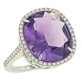 Amethyst (8.40ct) & Pave Diamond (.36ct) Ring