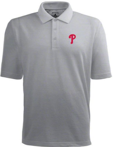 Philadelphia Phillies Heathered Grey Pique Extra Light Polo Shirt