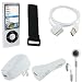 Apple iPod Nano 5th Generation (5G Video) Silicone Gel Skin Case Cover (CLEAR) w/ USB 2in1 Sync and Charging Data Cable, USB Car Charger, USB Wall / Travel Charger, Earphones