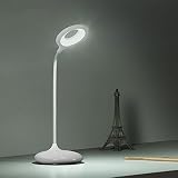 Led Desk Lamp Dimmable Touch Control Eye Care Lamp Flexible Neck USB Rehargeable Reading Light for Books Working Studying(White)