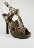 Metallic Woven Shield Heel