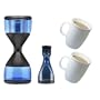 Hourglass Cold Brew Coffee Maker With Two Bodum Corona Whiteware Mug's