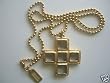Coach Daphne Cross Pendant Necklace in Bag Gold Clear
