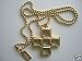 Coach Daphne Cross Pendant Necklace in Bag Gold Clear