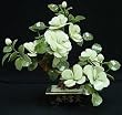 Unique Home D&eacute;cor Gift Idea for Her - 16" Ming Chinese Jade Potted Flower w/ White Blossoms