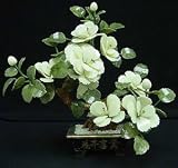 Unique Home D&eacute;cor Gift Idea for Her - 16" Ming Chinese Jade Potted Flower w/ White Blossoms