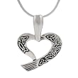 Sterling Silver Heart with Etched Triquetras Necklace